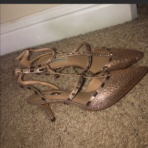 Rose gold pumps